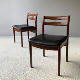 Set of 4 1960’s mid century solid teak dining chairs
