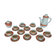 Vintage orange and red coffee set saint amand bahia coffee pot cups saucer