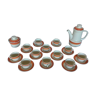 Service à café vintage orange et rouge saint amand bahia pot café tasses sous tasse