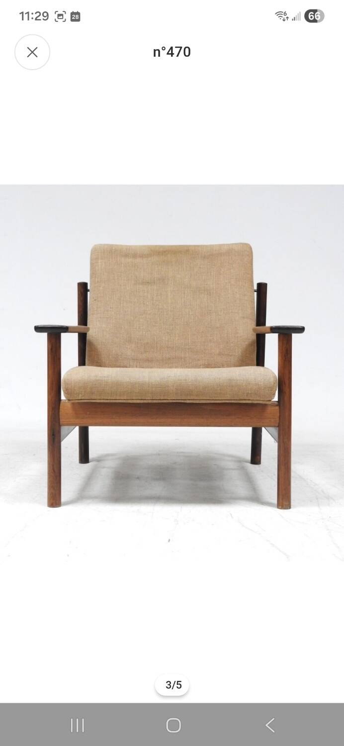 Fauteuil scandinave en teck dans le goût de Grete Jalk