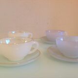 Suite of six cups in polychrome opaline Arcopal 60s/70s