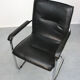 Vintage black leatherette office cantilever chair, 1970s