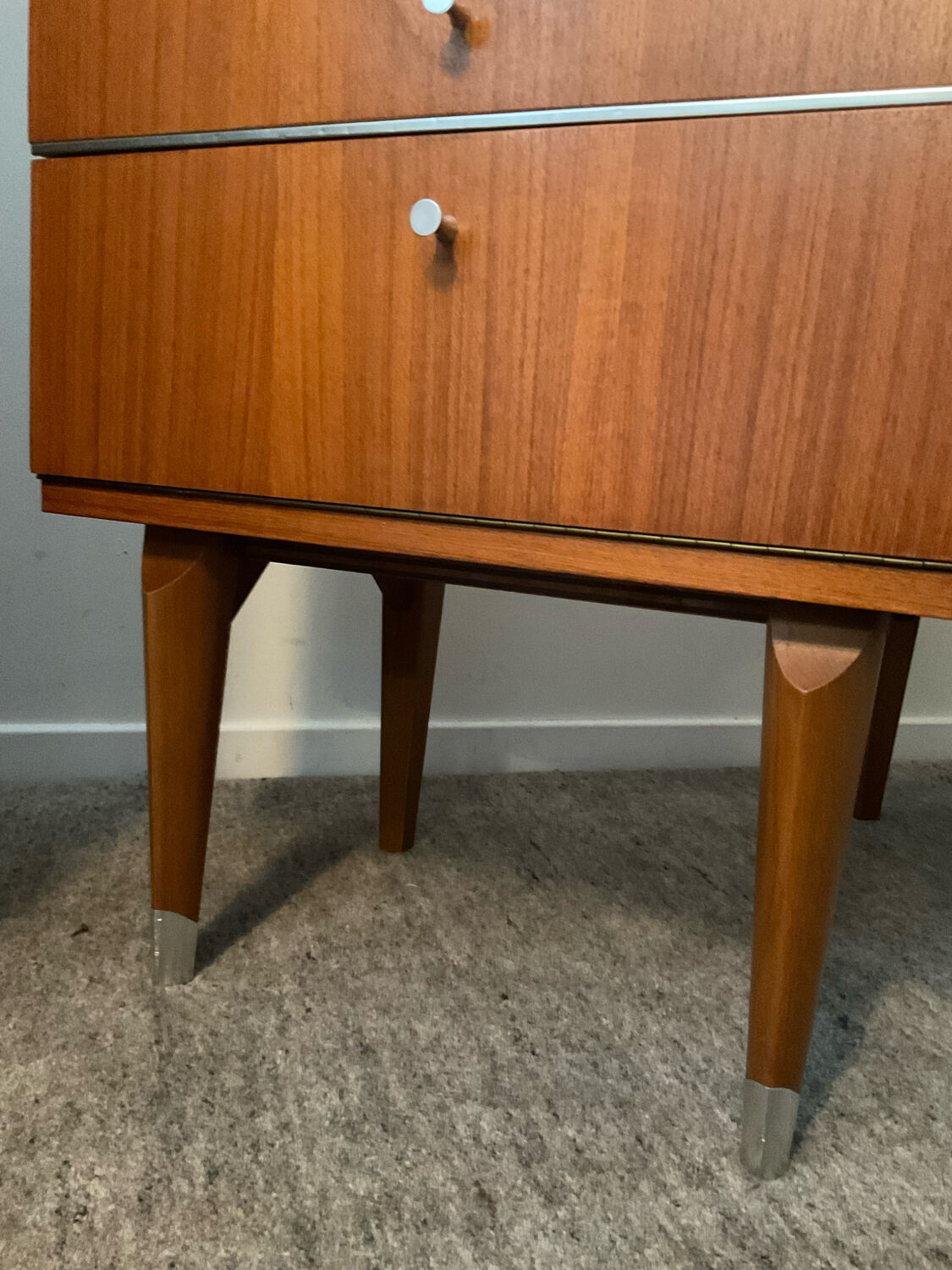 Pair of Scandinavian bedside tables from the 60s in teak