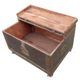 Coffre ancien bois et métal