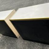 Cabinet and chest of drawers in ivory lacquer, inspired by Mahey and Vandel.