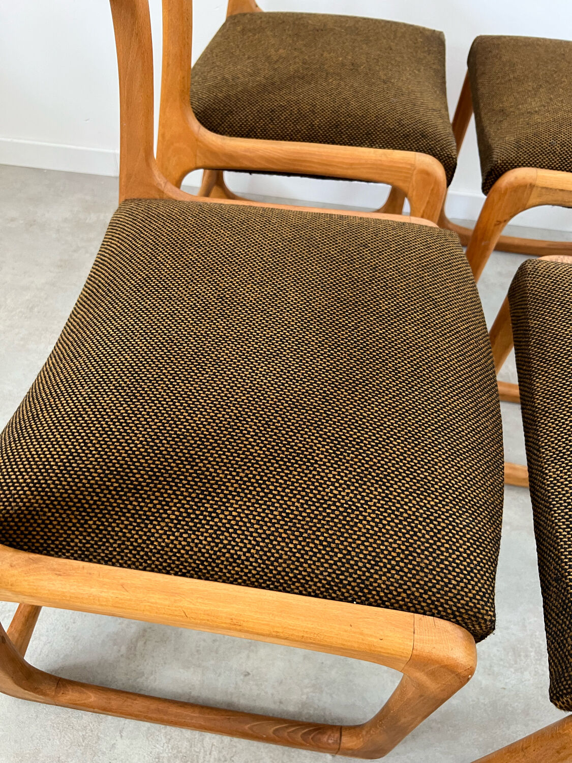 Set of 6 wooden chairs sled baumann vintage / year 60