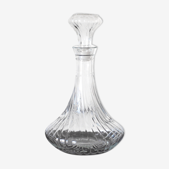 Scrolled glass wine decanter