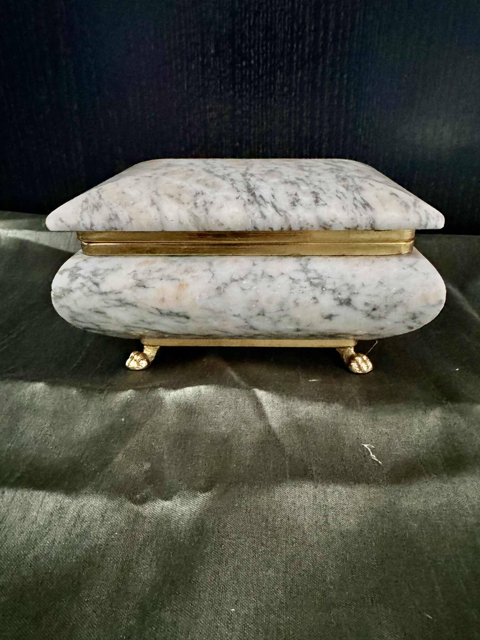 Ashtray, blue-grey marble box from the 1960s, vintage Italy.