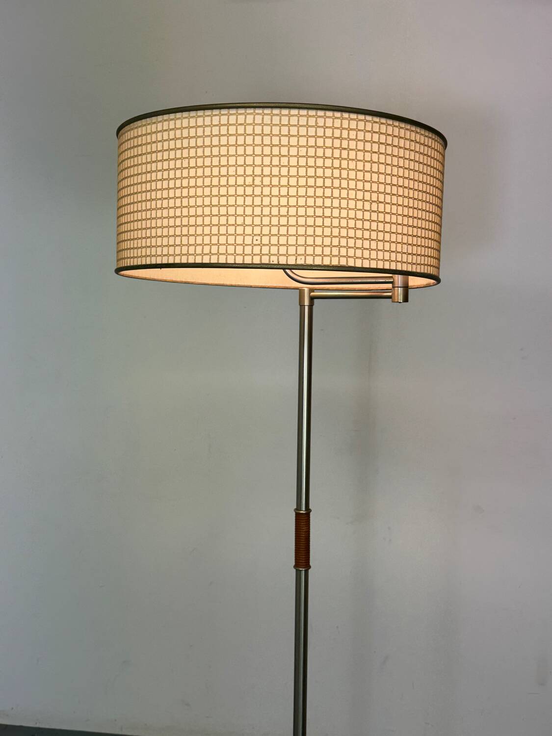 Bauhaus Wood and Steel Floor Lamp, 1950s