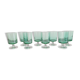 8 Emerald green wine/water glasses on foot model suede luminarc