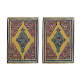 Pair of Yellow Kilims Handmade Persian Flatwoven Area Rugs- 81x115cm