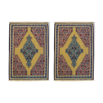 Pair of Yellow Kilims Handmade Persian Flatwoven Area Rugs- 81x115cm