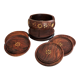 Ensemble de 6 dessous de verres avec support en bois et laiton