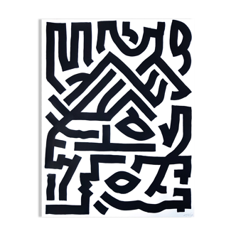 Painting on paper - "Roof"