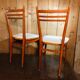 Paire de chaises vintage 1950-60 assise écru