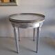 Table basse bouillotte en marbre blanc