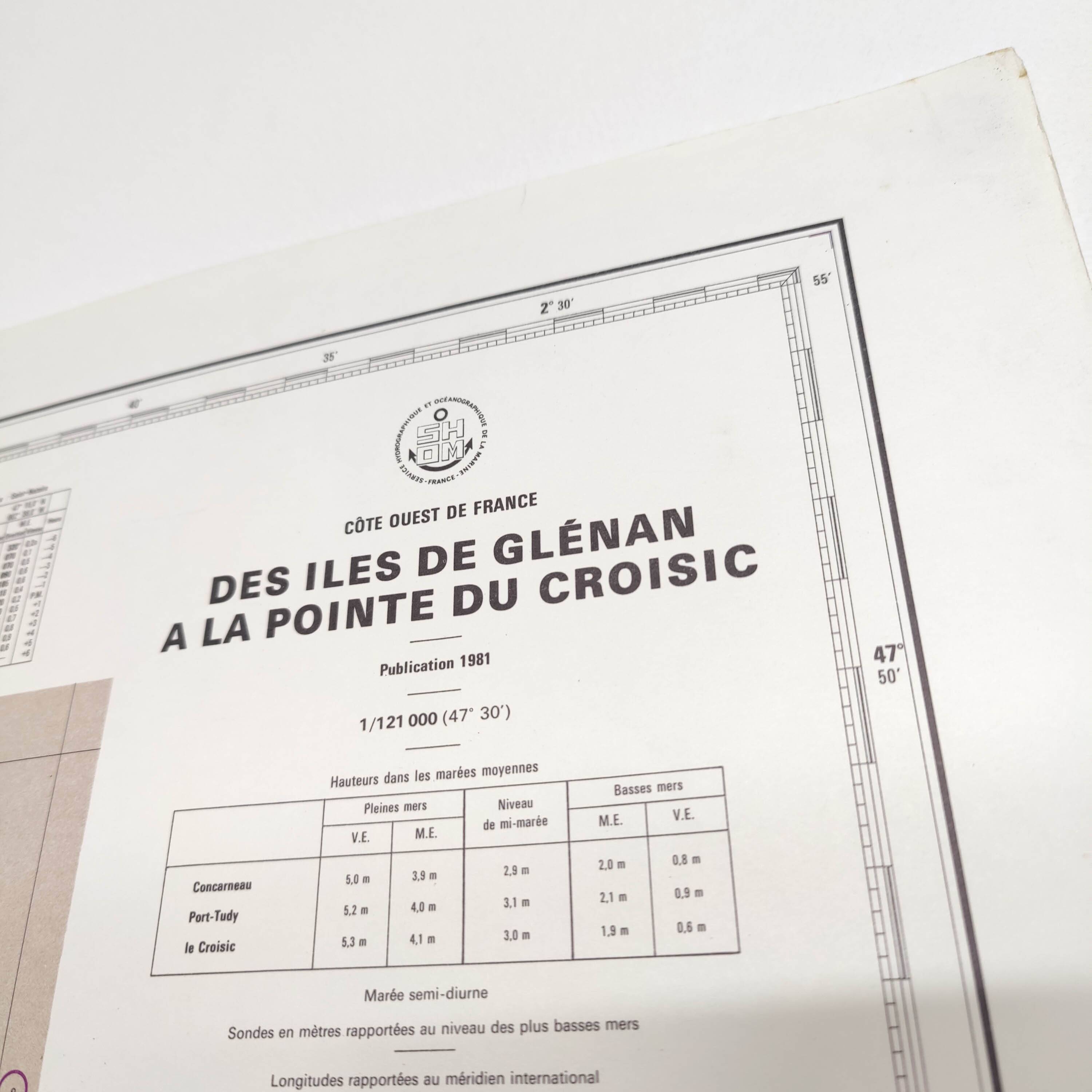 Carte Finistère et Morbihan côte ouest France 1981