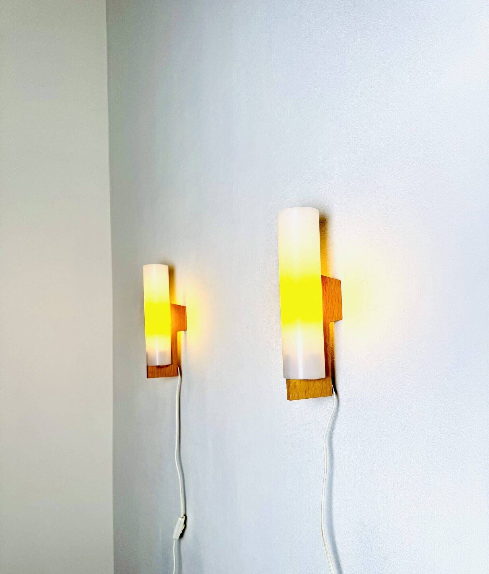 Cylindrical Wall Lamps By Uno & Östen Kristiansson For Luxus, Sweden 1960S