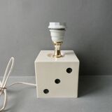Pied de lampe en forme de dé à jouer, années 80