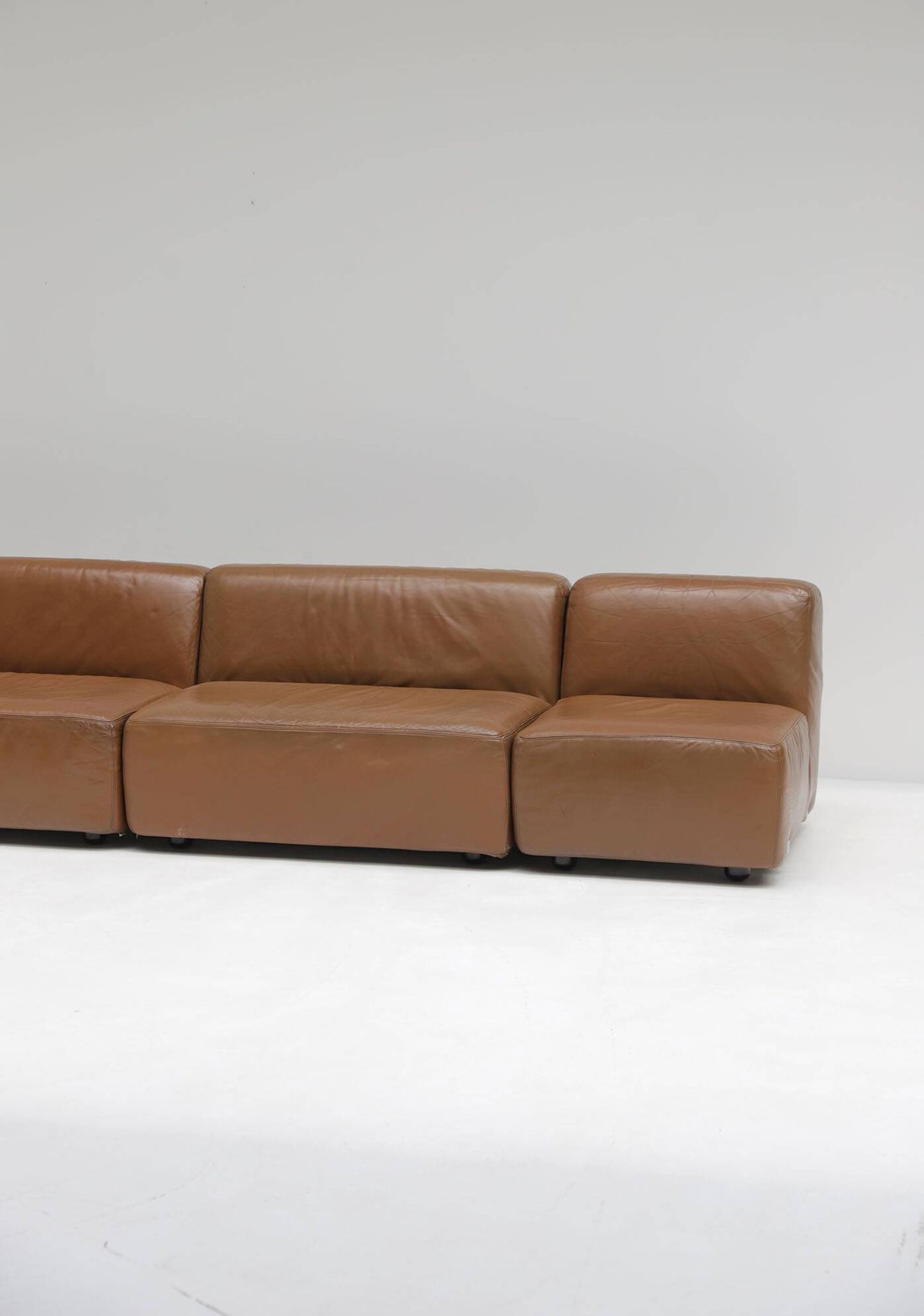 Canapé en cuir modulaire, fabriqué par Durlet, Belgique, années 1970.