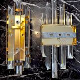 Duo of wall lamps Venini glass from Murano Italy 1970