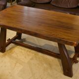 Brutalist table in elm by Aranjou 1950s