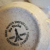 Sucrier et pot à lait en faïence Les étoiles - Faïenceries françaises