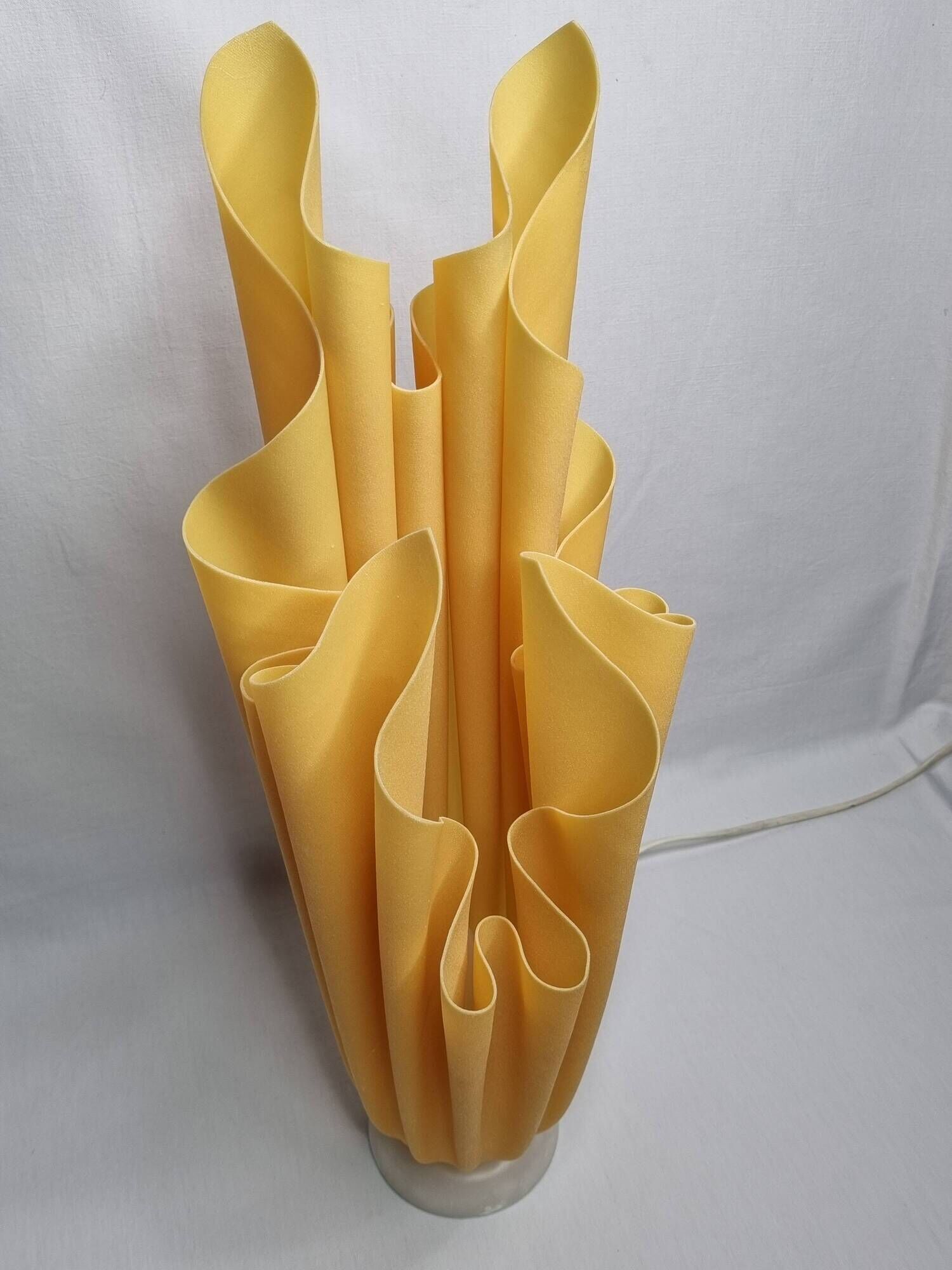 Georgia Jacob's "Athena" lamp in yellow pleated resin, 1970s