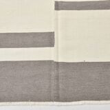 7x9 Cream Gray Handmade Comtemporary Kilim Rug, 225x276Cm