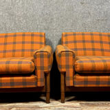 Pair of vintage Scandinavian armchairs from the 50s-60s in teak