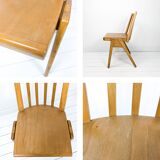 Set of 4 Danish Design Mid Century Wooden Stacking Chairs Streben Vintage Skandi Wooden Chair
