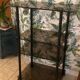Service, TV stand on wheels in smoked glass Erard