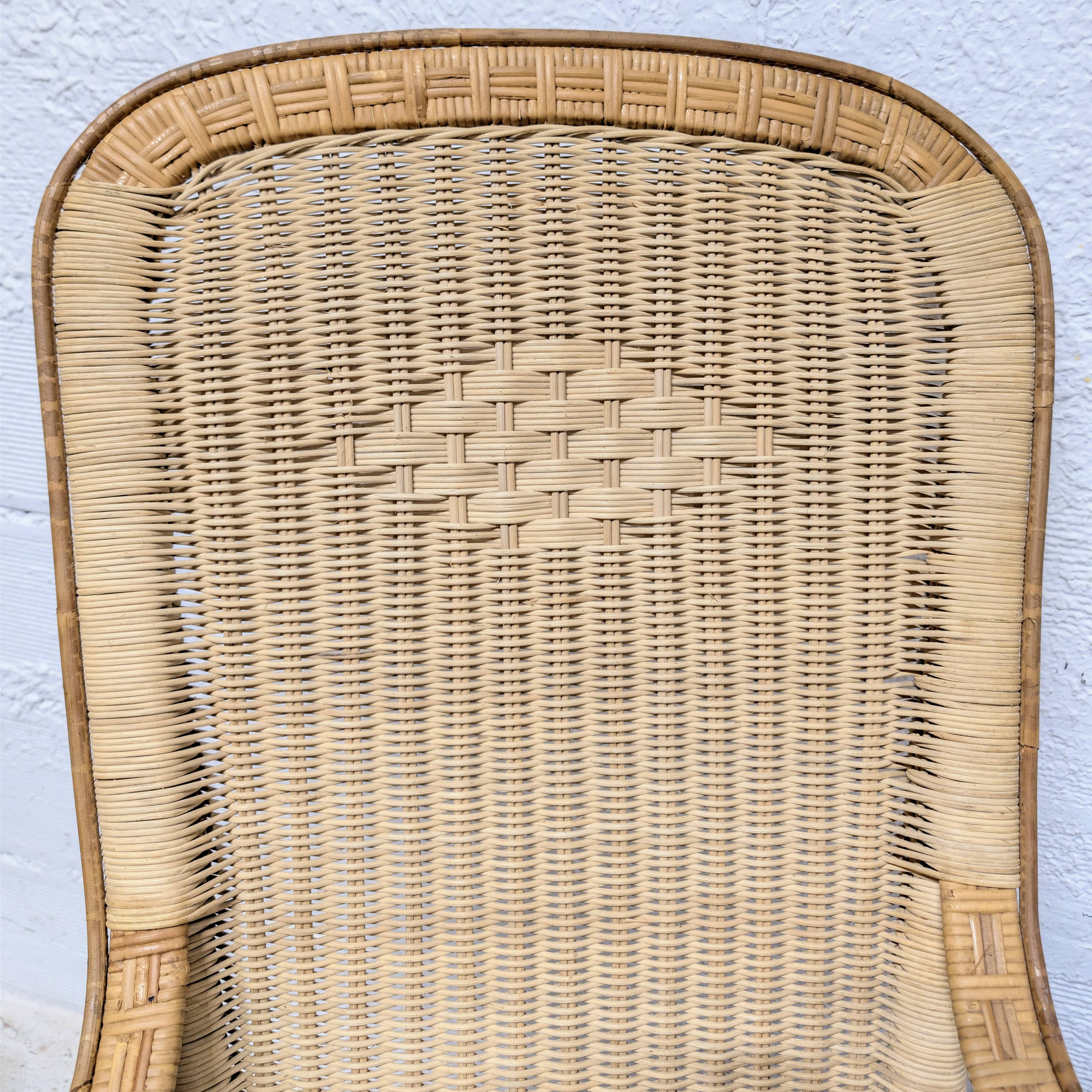 Large rattan armchair