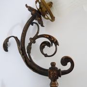 Pair of brass swan collar wall sconces, glass tulips, years 50