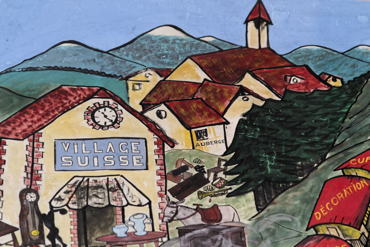 Affiche originale "Village suisse"