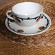 A large cup of chocolate tea, saucer Badonviller Barcarolle orange black.