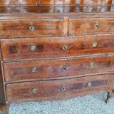 Antique veneered and inlaid commode, 18th century, Northern Italy.