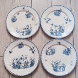 4 assiettes plates en faience de Sarreguemines, Tsarine