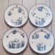 4 flat plates in Sarreguemines earthenware, Tsarine