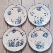 4 assiettes plates en faience de Sarreguemines, Tsarine