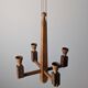 Danish hanging wooden candelabra, Art Deco style, 1970s