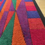 Psychedelic Memphis Style abstract Rug Carpet by Atrium Tefzet, Germany 1980s