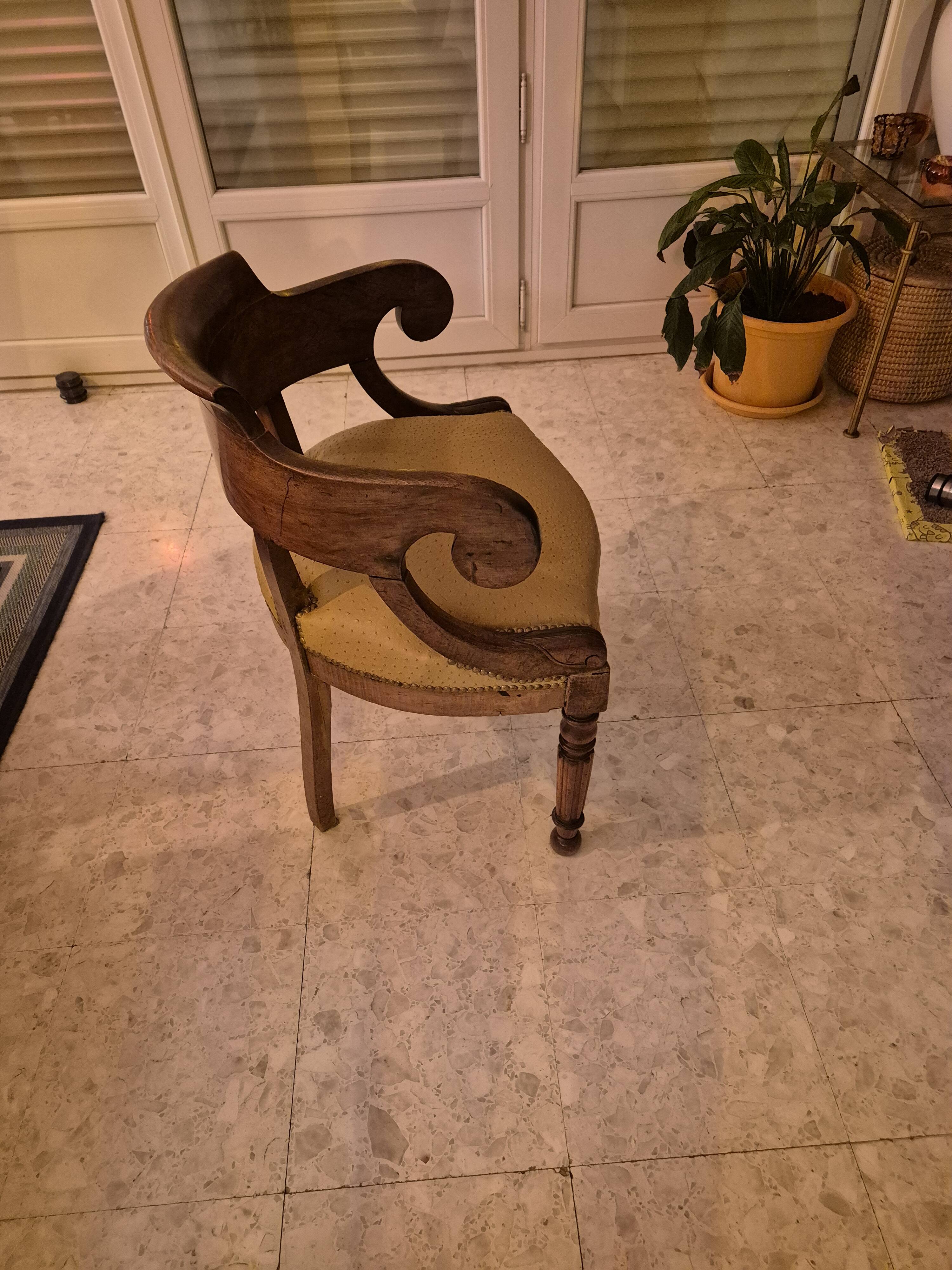 Fauteuil à gondole style Empire-Restauration