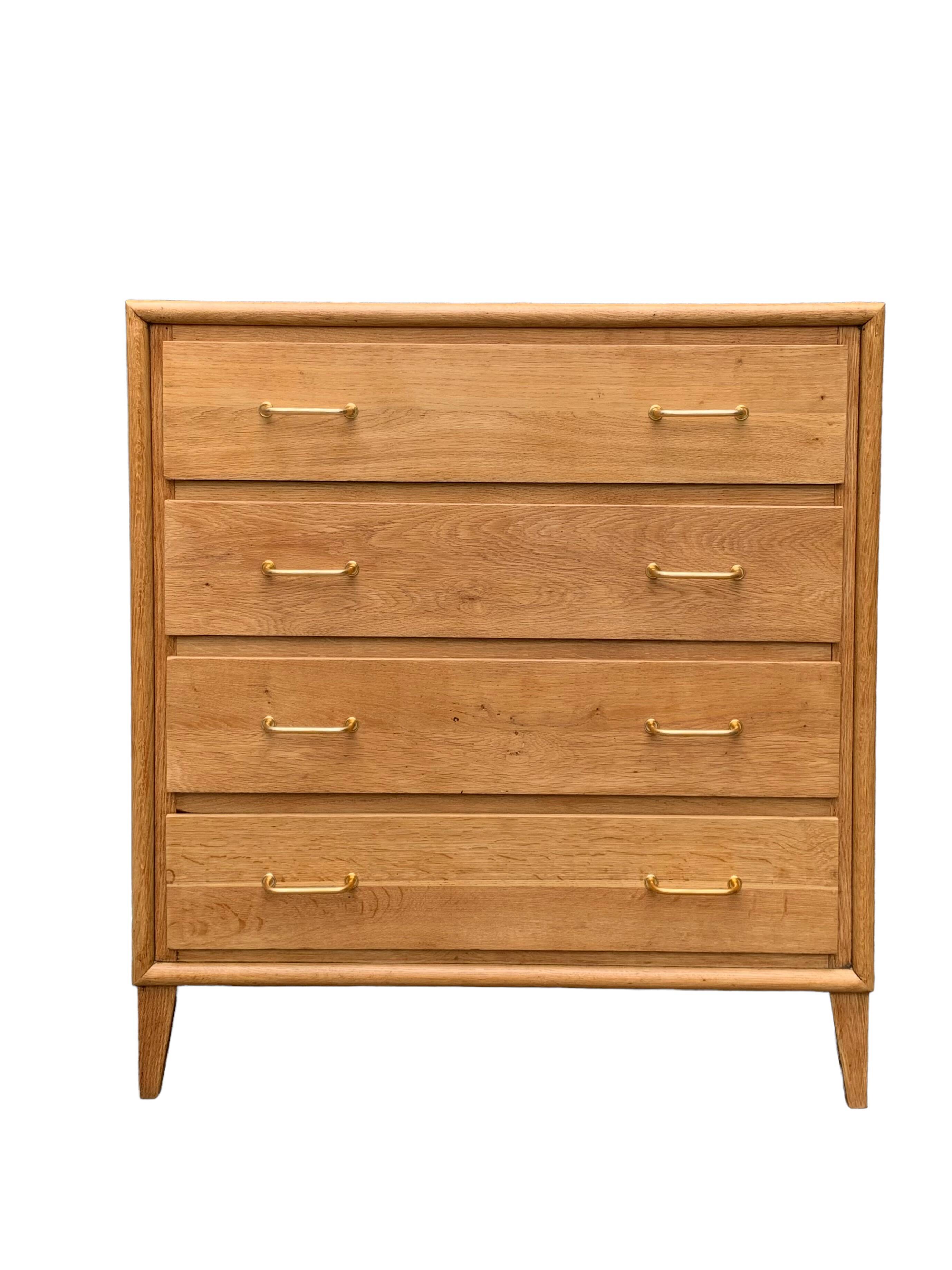 Commode pieds compas et chêne brut massif  1960