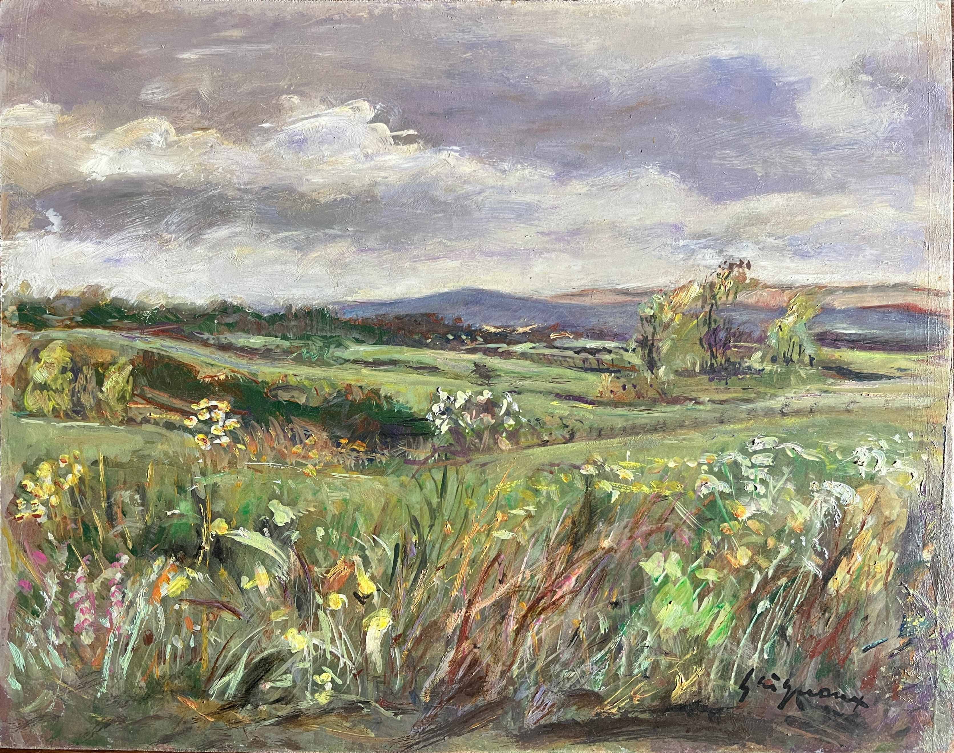 Tableau HSP "Windy Prairie" signed Guignaux? 20th century.
