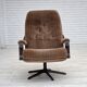 1970s, Danish swivel armchair, furniture corduroy, dark beech wood.