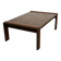 Vintage Belgian oak & fossil slate coffee table, brutalist modern, 1970s