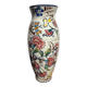 Glazed earthenware vase – floral and bird decoration –