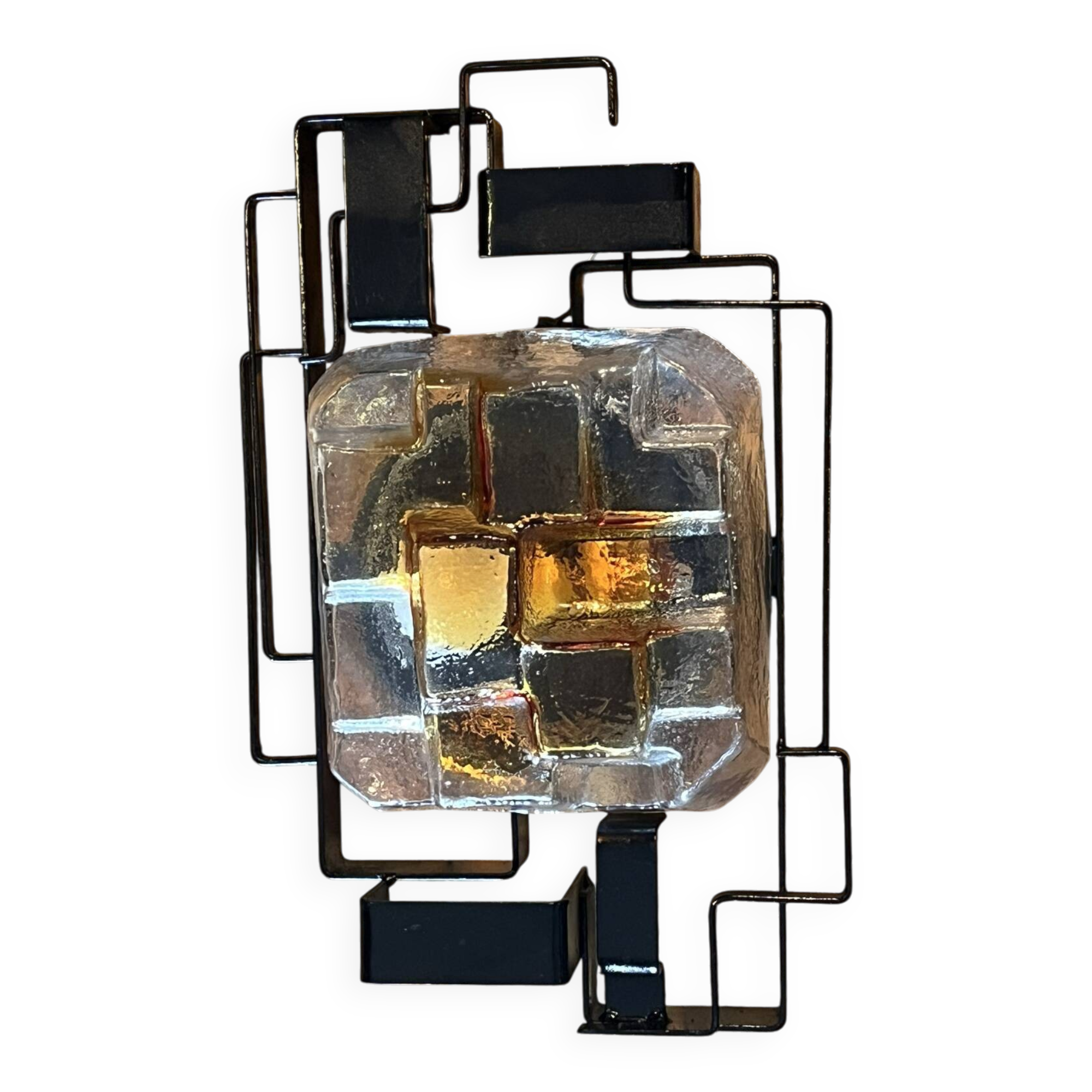 Brutalist wall sconce Murano glass