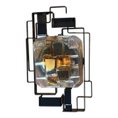 Brutalist wall sconce Murano glass